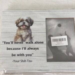 Shih Tzu Companion Picture Frame - White and Gray